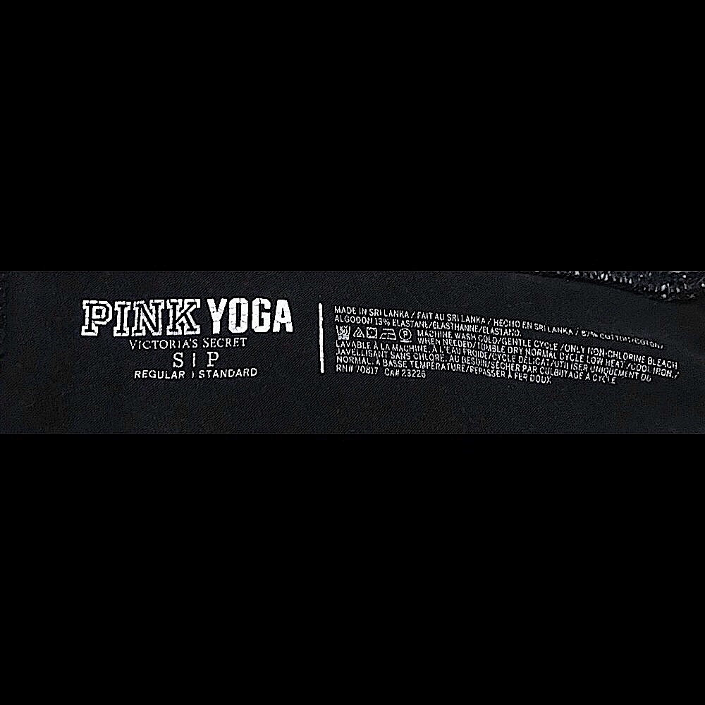 🔥EUC PINK BY VS REALLY CUTE YOGA STRAIGHT LEGGINGS BLACK&BLING ON WAISTBAND - Picture 4 of 4